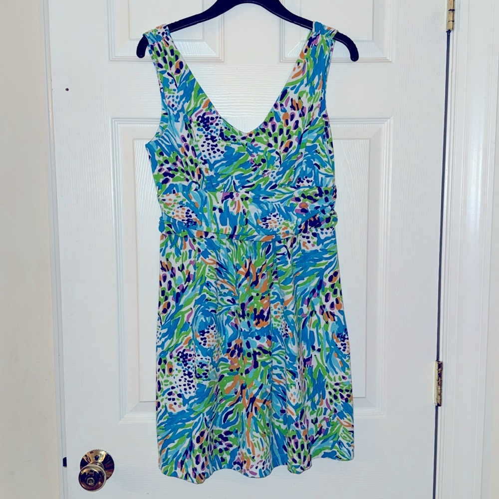 Lilly Pulitzer Blue Green Multi-Color Sleeveless Midi Dress